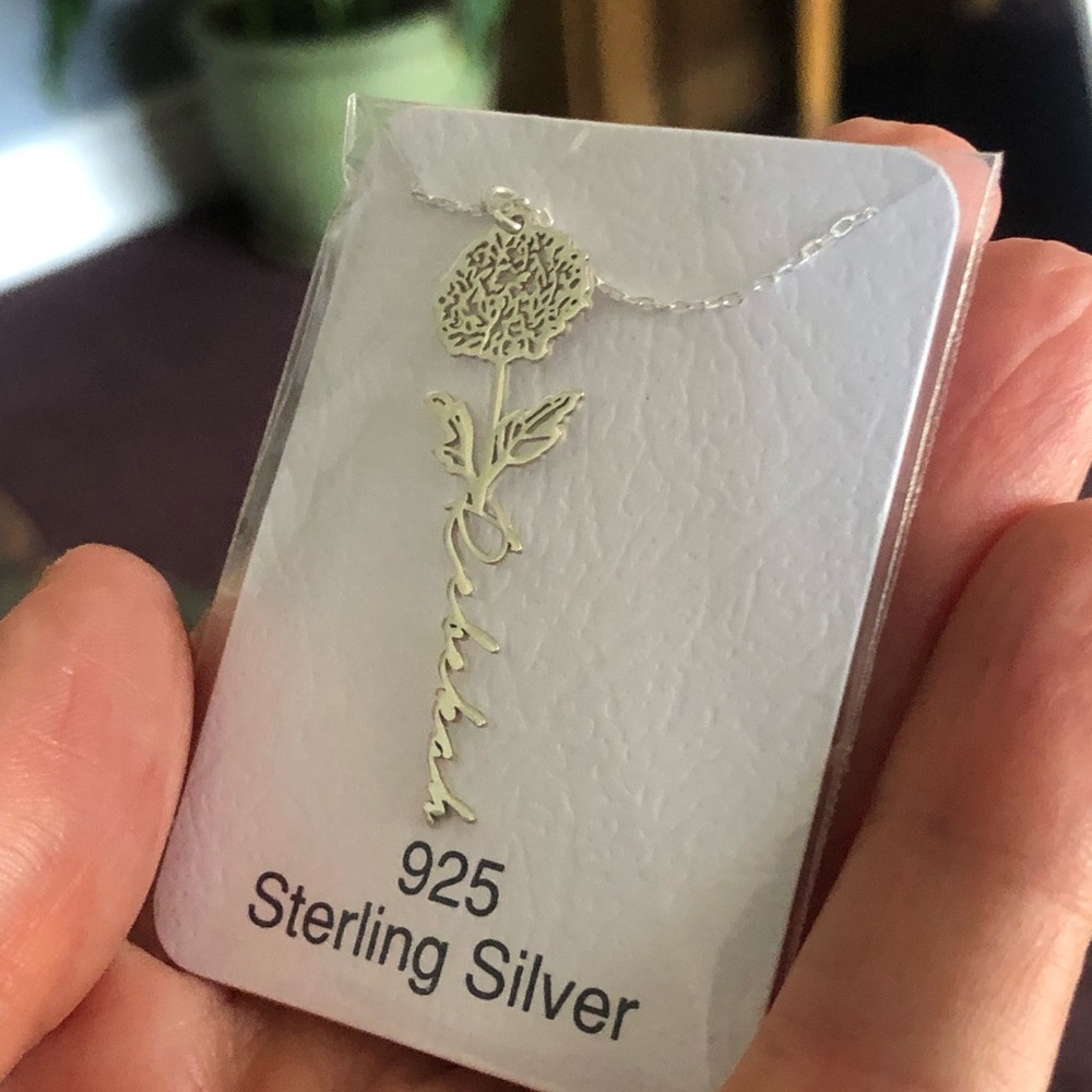 Sterling Silver Rose “Rebekah” necklace!